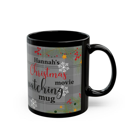 Holiday Movie Mug – Personalized Black Coffee Mug for Christmas Lovers