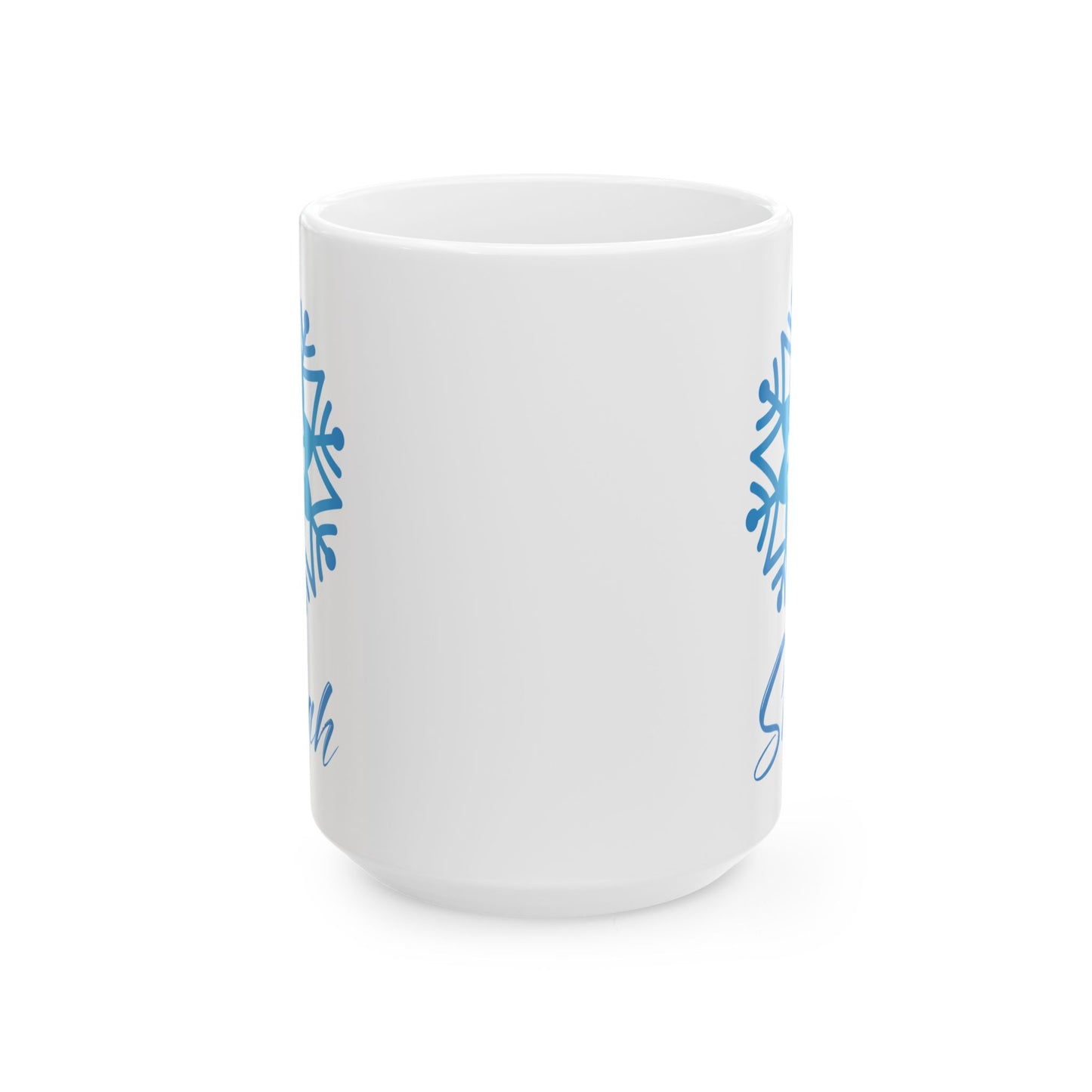 Personalized Snowflake Mug – Custom Name Winter Coffee Cup (White)