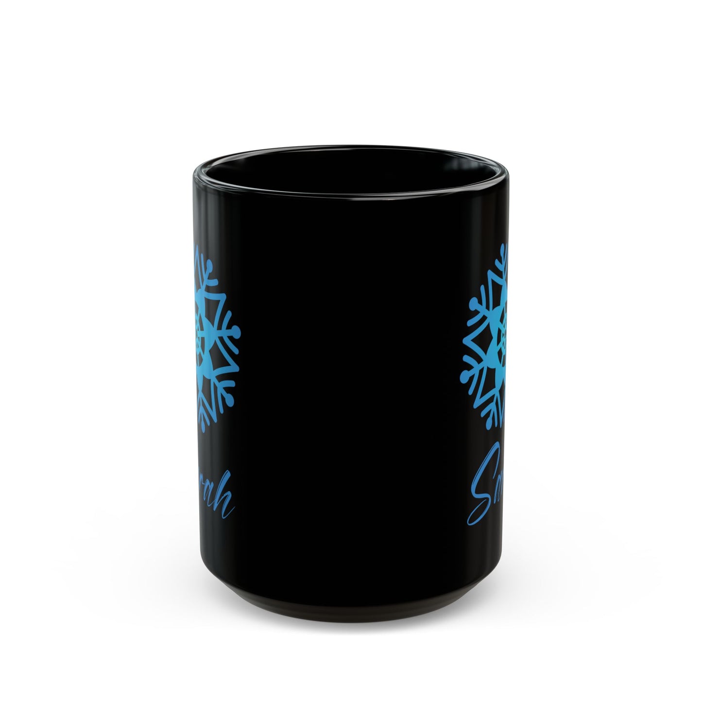 Personalized Holiday Mug – Black Ceramic Winter Coffee Cup