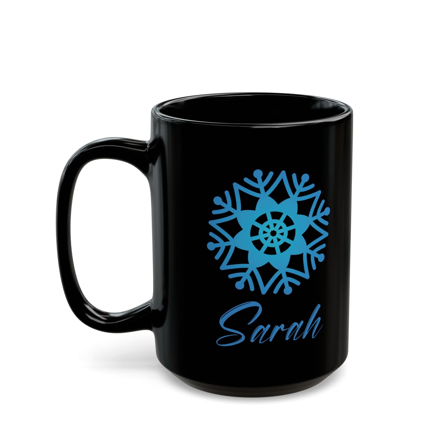 Personalized Holiday Mug – Black Ceramic Winter Coffee Cup