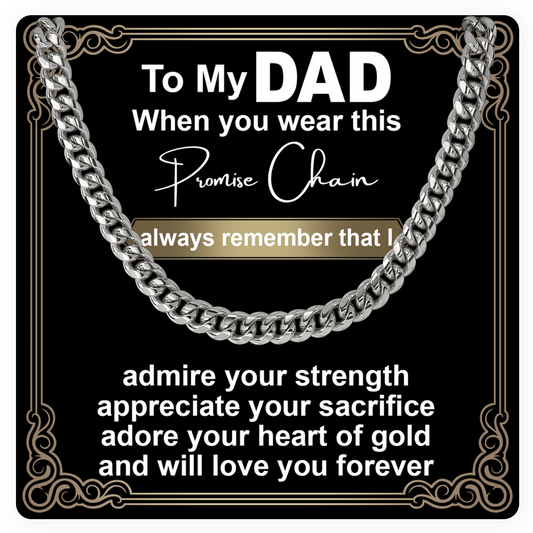 Dad Promise Chain – Meaningful Cuban Link Necklace for Father