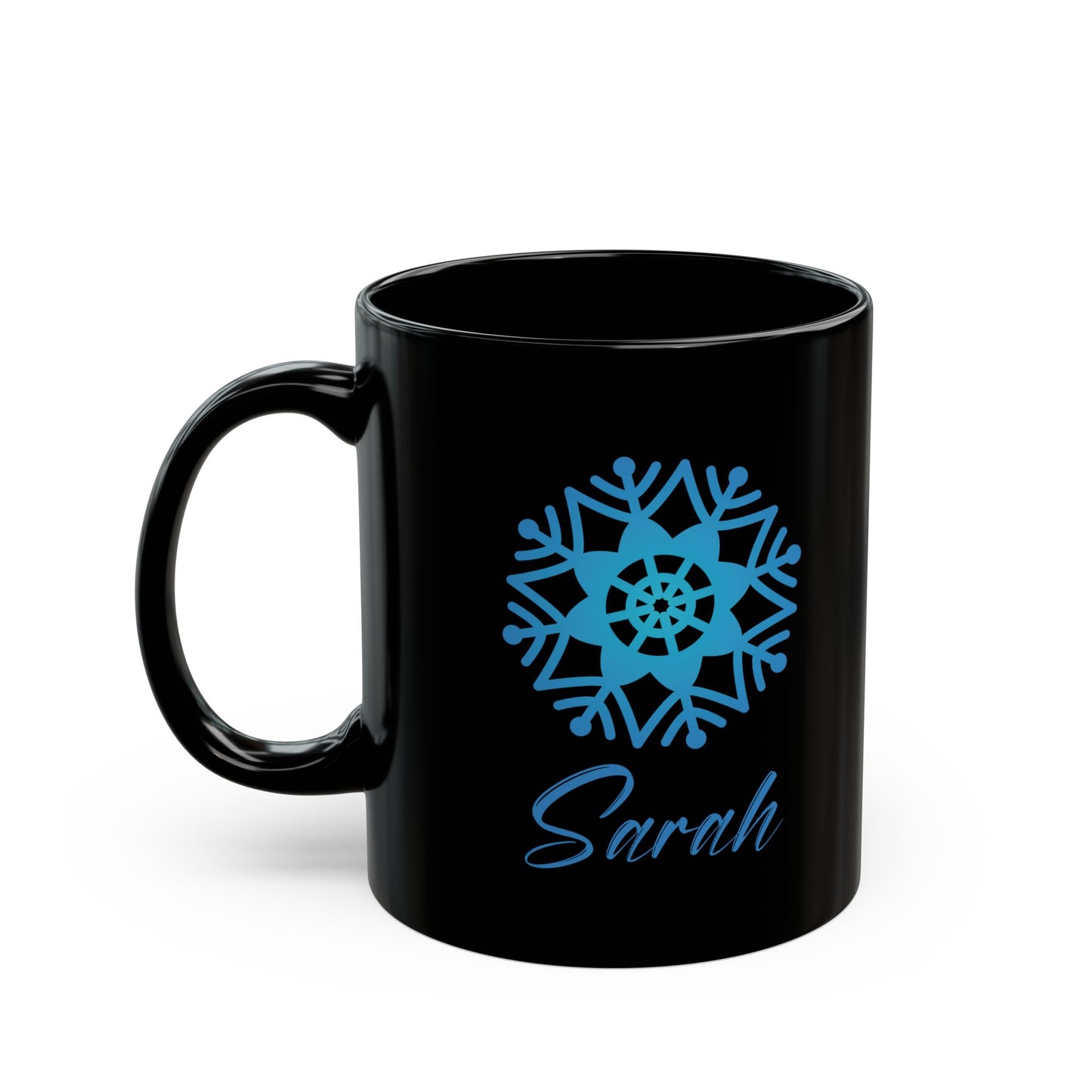 Personalized Holiday Mug – Black Ceramic Winter Coffee Cup