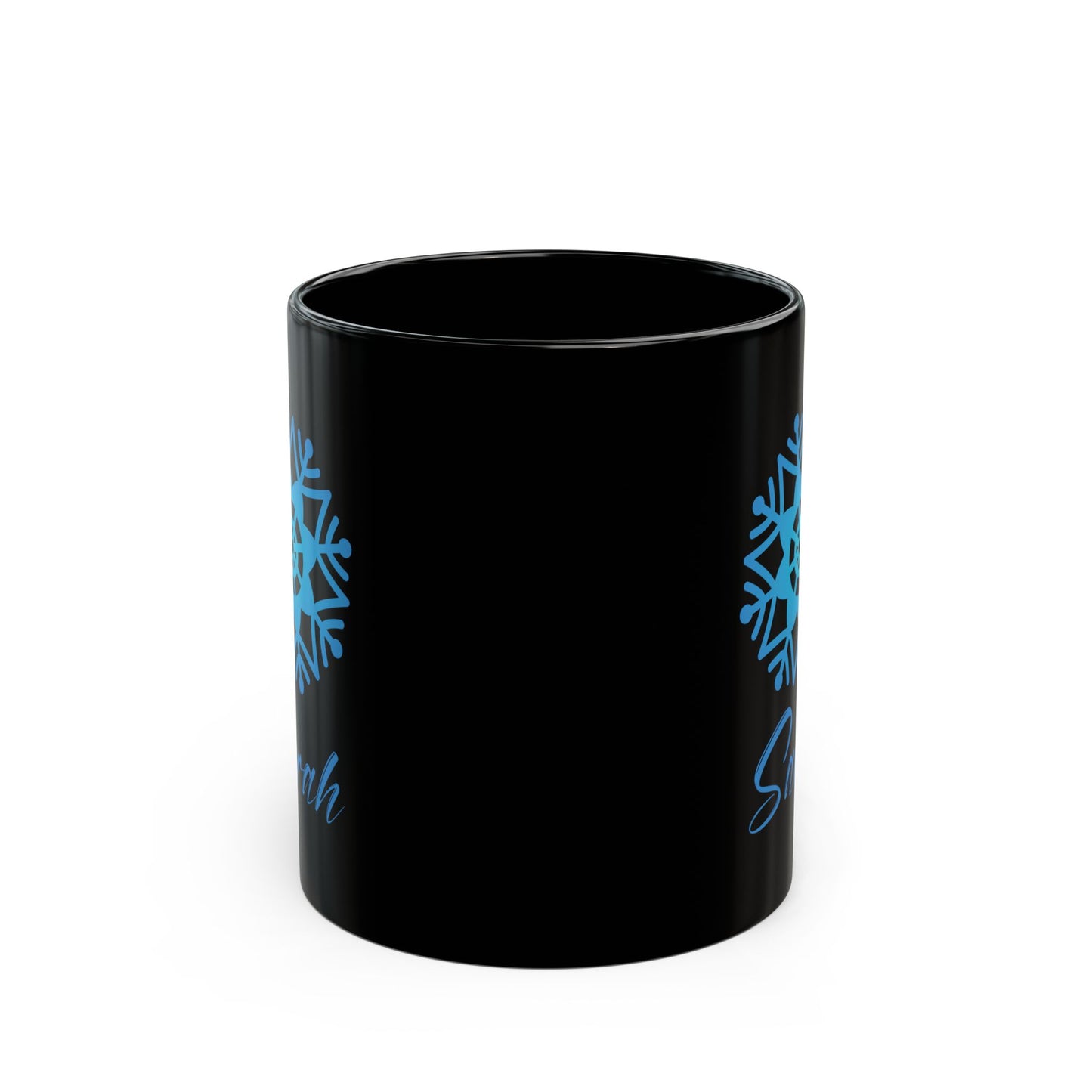 Personalized Holiday Mug – Black Ceramic Winter Coffee Cup