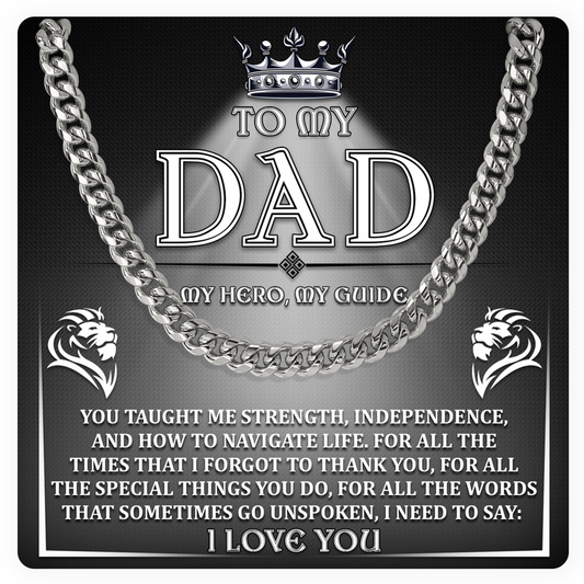 Dad Cuban Link Chain – My Hero, My Guide Gift for Father