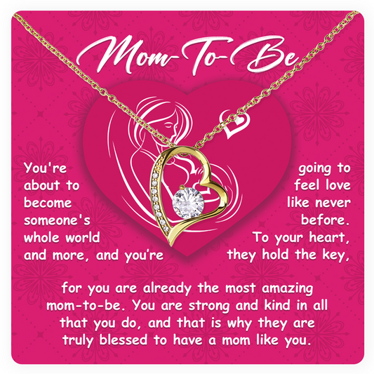 Mom to Be Heart Pendant Necklace - A Loving Gift for Expecting Mothers