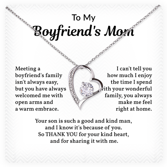 To My Boyfriend’s Mom Heart Necklace – Thoughtful Gift for Future Mother-in-Law