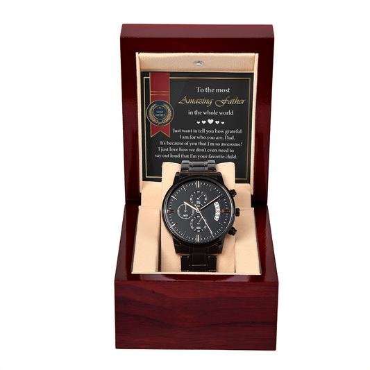 Luxury Black Chronograph Watch – Amazing Father Gift