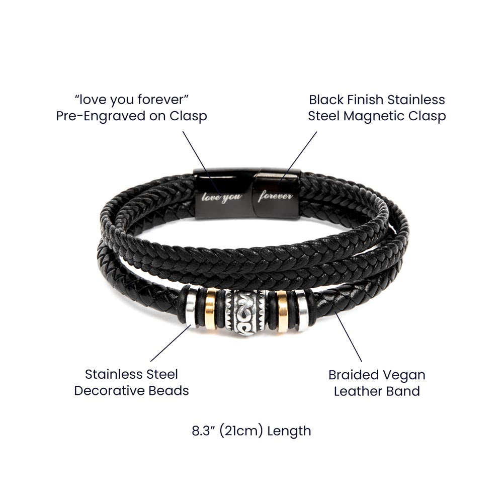 To My Girlfriend's Dad – Stylish Leather Bracelet with Heartfelt Appreciation