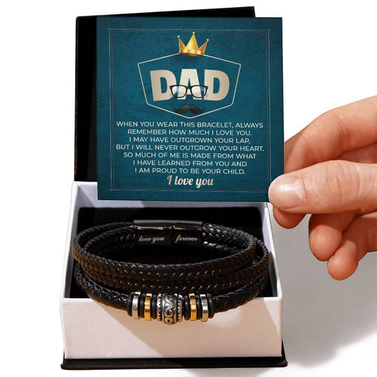 To My Dad – Leather Bracelet Message of Love, Gratitude & Lifelong Bond