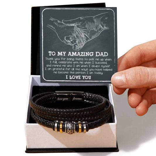 To My Amazing Dad – A Heartfelt Message of Gratitude and Love Bracelet