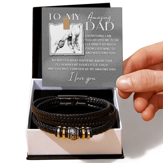 Amazing Dad Leather Bracelet – Meaningful Gift for Father