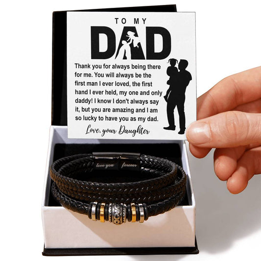 To My Dad – Father-Daughter Bond Bracelet with Sentimental Message Card