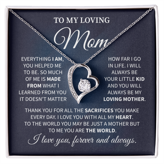 To My Loving Mom Heart Pendant - Perfect Gift to Show Your Love and Gratitude